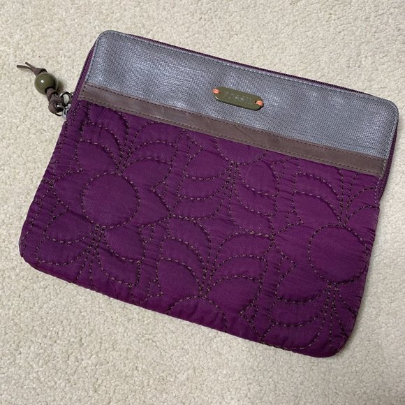 Fossil Key-Per Tablet Zip Case 10.5"x9" Purple Gray - Picture 1 of 7